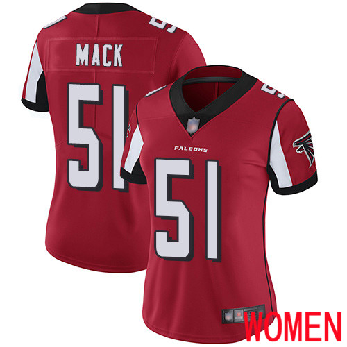 Atlanta Falcons Limited Red Women Alex Mack Home Jersey NFL Football #51 Vapor Untouchable->women nfl jersey->Women Jersey